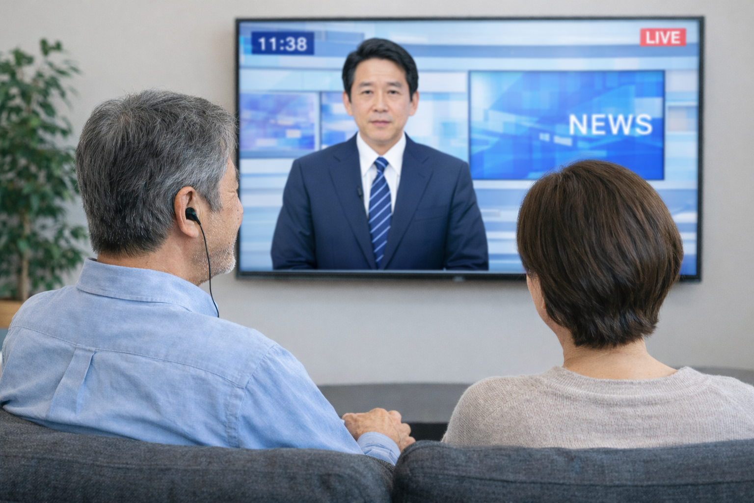 テレビを視聴するご夫婦